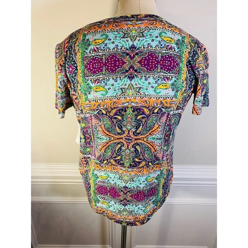 STUNNING! Ladies PATCH BATIK pullover top(90) - Picture 2 of 10